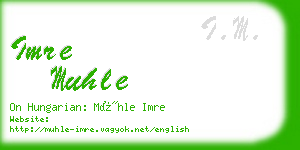 imre muhle business card